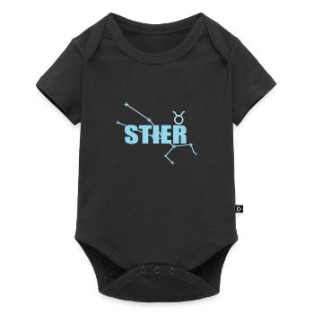 Stier Sternzeichen Taurus Sternbild - Baby Premium Kurzarmbody - Schwarz - Vorne
