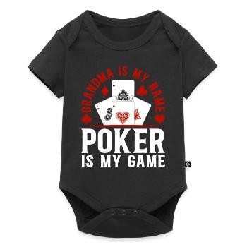 Poker Grandma Is My Name Poker Is My Game - Poker - Baby Premium Kurzarmbody - Schwarz - Vorne