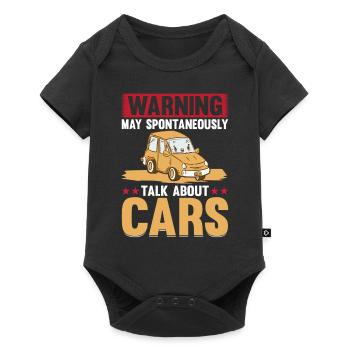 Avertissement Peut parler spontanément de voitures - Car Lo - Body à manches courtes Premium Bébé - noir - Devant