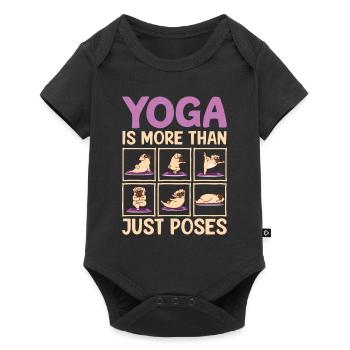 Yoga Is More Than Just Poses Mops Hund - Baby Premium Kurzarmbody - Schwarz - Vorne