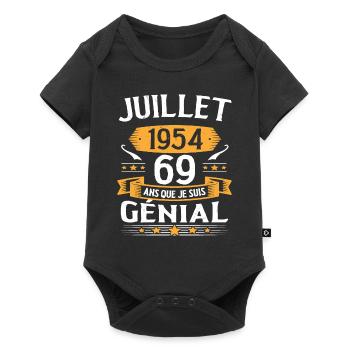 Juillet 1954 69 Ans Que Je Suis Génial Cadeau - Body à manches courtes Premium Bébé - noir - Devant