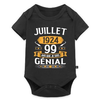 Juillet 1924 99 Ans Que Je Suis Génial Cadeau - Body à manches courtes Premium Bébé - noir - Devant