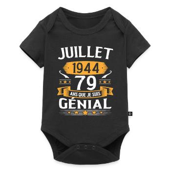 Juillet 1944 79 Ans Que Je Suis Génial Cadeau - Body à manches courtes Premium Bébé - noir - Devant