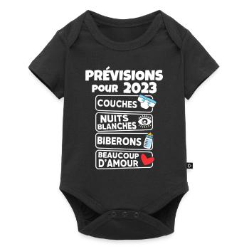 Prévisions pour 2023 Humour Futur Papa pour 2023 - Body à manches courtes Premium Bébé - noir - Devant