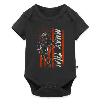 America muay thai Flag - Baby Premium short-sleeve bodysuit - black - Front