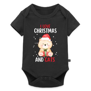 J’aime Noël et Chats Chat Noël - Body à manches courtes Premium Bébé - noir - Devant