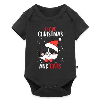 J’aime Noël et Chats Chat Noël - Body à manches courtes Premium Bébé - noir - Devant