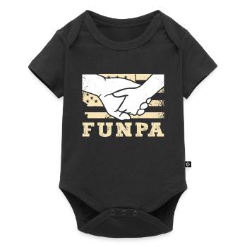 Funpa US Flag Papa Grandpa Fête des pères - Body à manches courtes Premium Bébé - noir - Devant