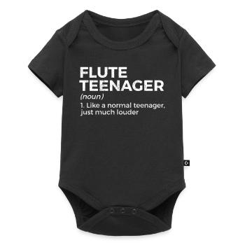 Flûte Flûte Musiciens Cuivres Musique - Body à manches courtes Premium Bébé - noir - Devant