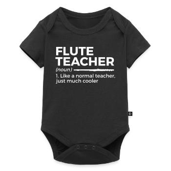 Flûte Flûte Musiciens Cuivres Musique - Body à manches courtes Premium Bébé - noir - Devant