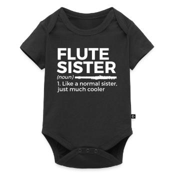 Flûte Flûte Musiciens Cuivres Musique - Body à manches courtes Premium Bébé - noir - Devant