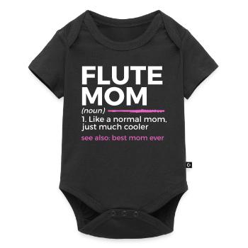Flûte Flûte Musiciens Cuivres Musique - Body à manches courtes Premium Bébé - noir - Devant
