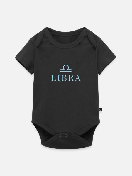 Sternzeichen Libra Waage Sternbild - Baby Premium Kurzarmbody - Schwarz