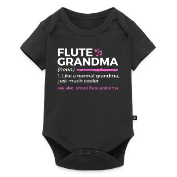 Flûte Flûte Musiciens Cuivres Musique - Body à manches courtes Premium Bébé - noir - Devant