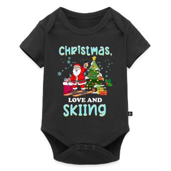 Ski holiday skiers Christmas Love skiing - Baby Premium short-sleeve bodysuit - black - Front