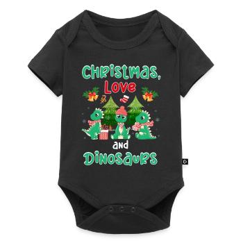 Dino Boy Boy Children Christmas Love Dinosaurs - Baby Premium short-sleeve bodysuit - black - Front
