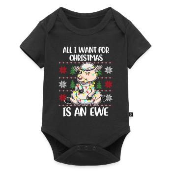Christmas Ewe Hässlicher Weihnachtspulli Geschenk - Baby Premium Kurzarmbody - Schwarz - Vorne