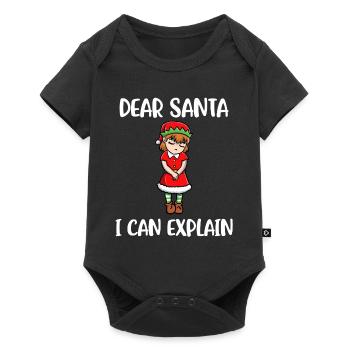 I Can Explain Lieber Weihnachtsmann Geschenk - Baby Premium Kurzarmbody - Schwarz - Vorne