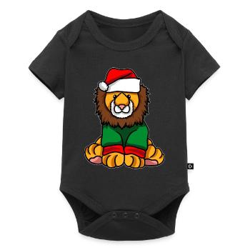 Lion Christmas Hat - Baby Premium short-sleeve bodysuit - black - Front