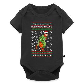 Elf plays Basketball Ugly Christmas - Baby Premium short-sleeve bodysuit - black - Front