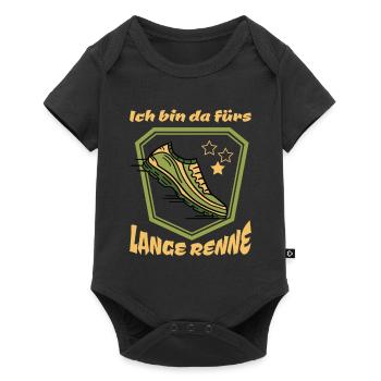 Lustiges Marathon Läufer Laufen Cross Country - Baby Premium Kurzarmbody - Schwarz - Vorne