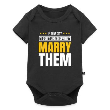 If you say I don't like shopping - Baby Premium short-sleeve bodysuit - black - Front