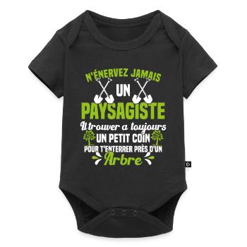 Paysagiste et jardinier cadeau humour - Body à manches courtes Premium Bébé - noir - Devant