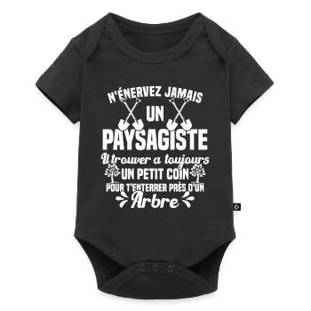 Paysagiste et jardinier cadeau humour - Body à manches courtes Premium Bébé - noir - Devant