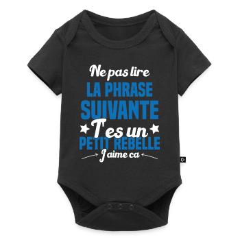 Ne pas lire la phrase suivante - Body à manches courtes Premium Bébé - noir - Devant