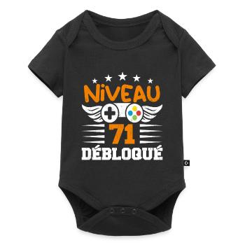 Niveau 71 débloqué - idée cadeau anniversaire - Body à manches courtes Premium Bébé - noir - Devant