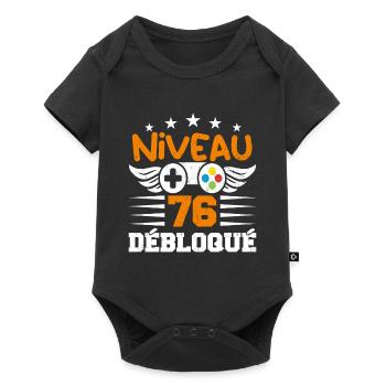 Niveau 76 débloqué - idée cadeau anniversaire - Body à manches courtes Premium Bébé - noir - Devant