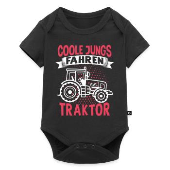 Landwirt Kinder Trecker Junge Coole Jungs fahren - Baby Premium Kurzarmbody - Schwarz - Vorne
