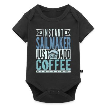 Dicton de café voilier - Body à manches courtes Premium Bébé - noir - Devant