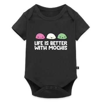 Life Is Better With Mochis - Baby Premium short-sleeve bodysuit - black - Front