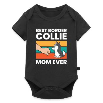Meilleure maman Border Collie de tous les temps - Body à manches courtes Premium Bébé - noir - Devant