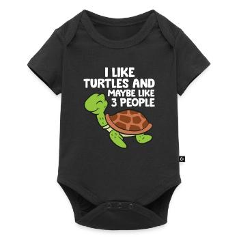 I Like Turtles And Maybe Like 3 People Turtles - Baby Premium short-sleeve bodysuit - black - Front