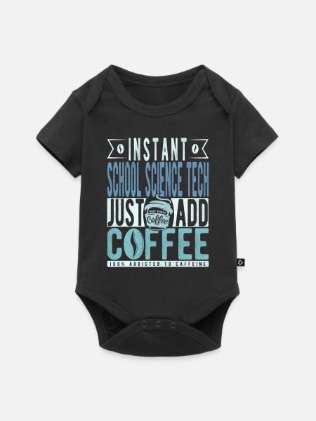 Schulwissenschaft Tech Kaffee Spruch - Baby Premium Kurzarmbody - Schwarz