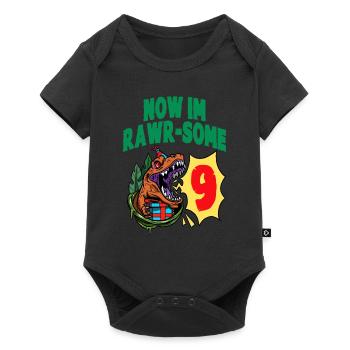 Maintenant im Rawr-Some 9 TRex Dinosaure Anniversaire - Body à manches courtes Premium Bébé - noir - Devant