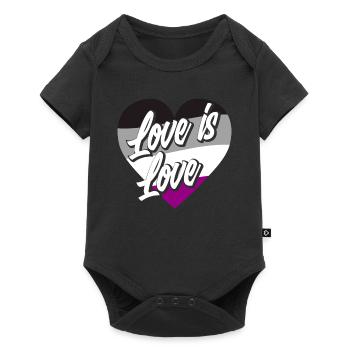 Drapeau asexué Fierté Amour - Body à manches courtes Premium Bébé - noir - Devant