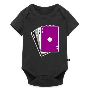 Asexual Cards Flag - Baby Premium short-sleeve bodysuit - black - Front