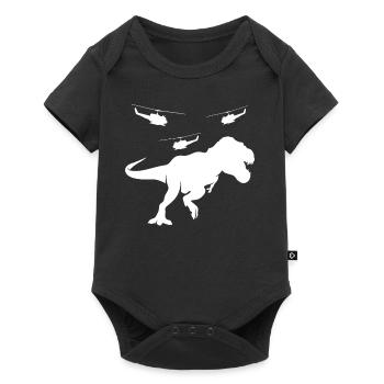 Hélicoptère T-Rex - Body à manches courtes Premium Bébé - noir - Devant