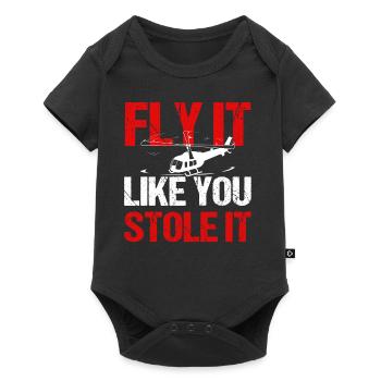 Cadeau de pilote d’hélicoptère - Body à manches courtes Premium Bébé - noir - Devant