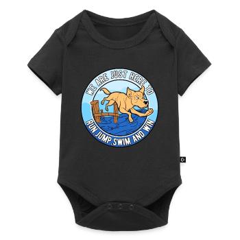 Dock Diving Run, Jump, Swim et Win - Body à manches courtes Premium Bébé - noir - Devant