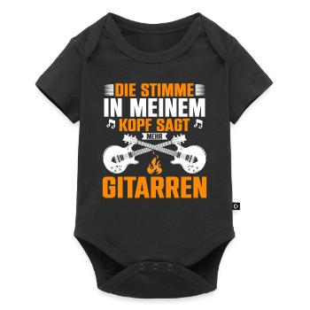 Die Stimme In Meinem Kopf Sagt Mehr Gitarren - Baby Premium Kurzarmbody - Schwarz - Vorne