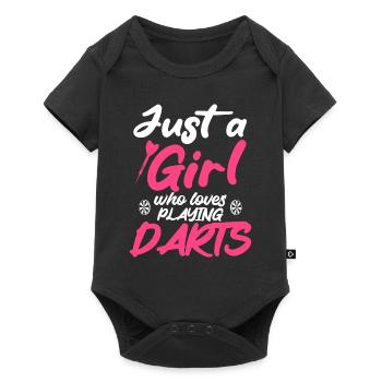 Juste une fille qui aime jouer au Darts Disc Club - Body à manches courtes Premium Bébé - noir - Devant