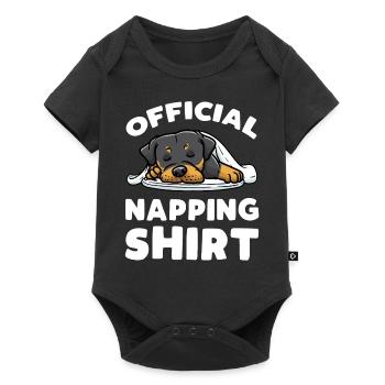 Rottweiler Chien endormi - Body à manches courtes Premium Bébé - noir - Devant