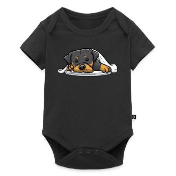 Rottweiler Dog Sleeping Slumbering - Baby Premium short-sleeve bodysuit - black - Front