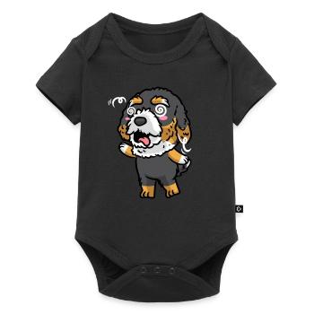 Bernedoodle Dog Laughing Emoticon Kawaii - Baby Premium short-sleeve bodysuit - black - Front