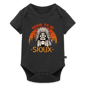 Fier d’être un Amérindien Sioux - Body à manches courtes Premium Bébé - noir - Devant