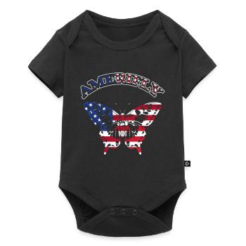 Amerifly July 4 Butterfly Wings - Baby Premium short-sleeve bodysuit - black - Front